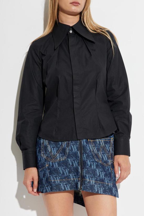  비비안웨스트우드 반팔 티셔츠 비비안 웨스트우드 로고 티셔츠 블랙 - VIVIENNE WESTWOOD