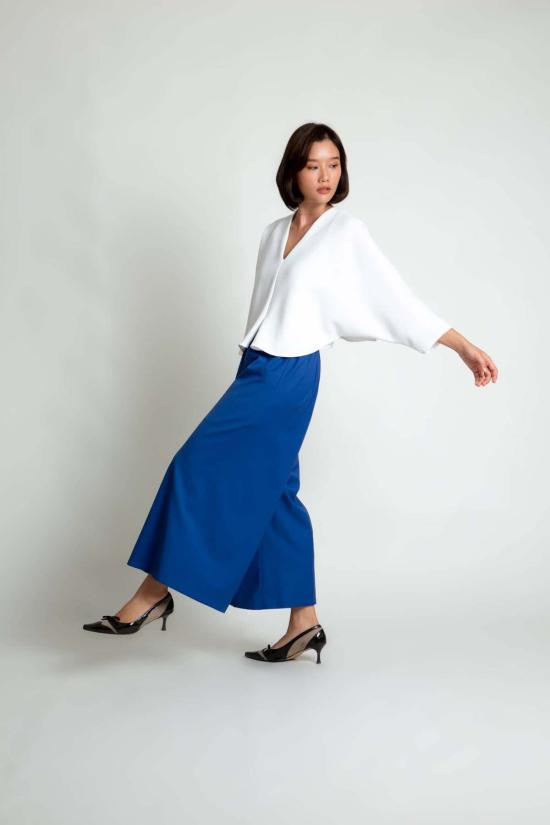  KAAREM 크롭 팬츠 카렘 스테이먼 크롭 포켓 팬츠 (엘라스틱 허리) 아주르 블루 - OTHER BRANDS