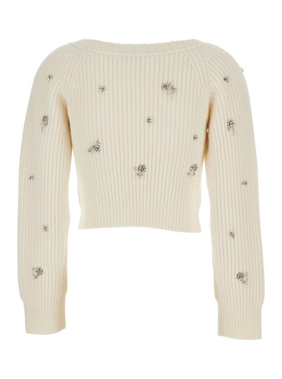  조나단 심카이 가디건 노바 크롭 라인스톤  화이트 - JONATHAN SIMKHAI