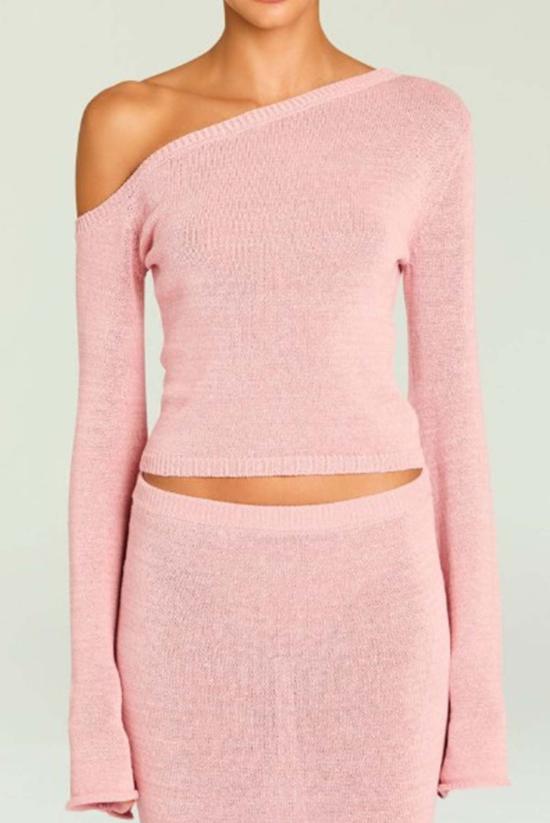  세로야 블라우스 Ser.O.Ya 알리비아 니트 탑 코랄 블러쉬