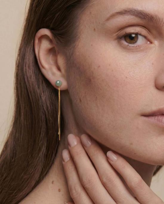  세레 이어링 세리 시아 제이드 드롭  (연두색) - SEREE