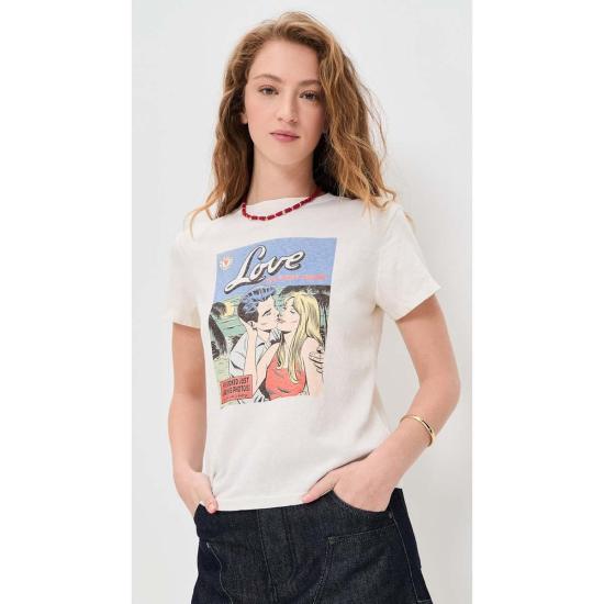  리던 반팔 티셔츠 리/던 클래식 티 스와이프 빈티지 화이트 - RE/DONE