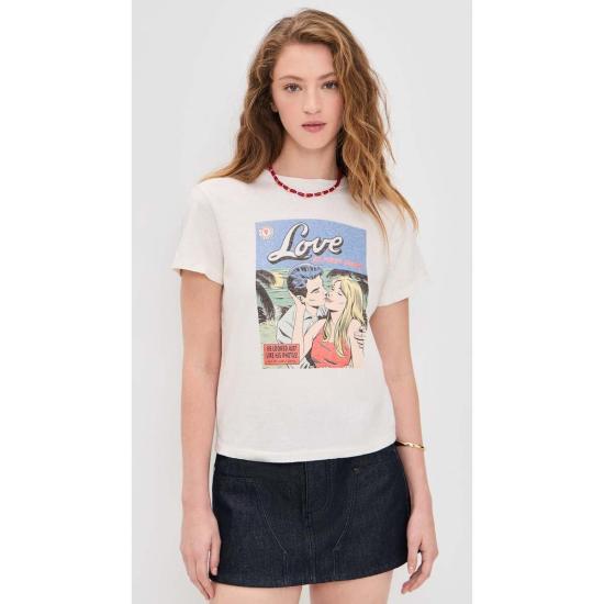  리던 반팔 티셔츠 리/던 클래식 티 스와이프 빈티지 화이트 - RE/DONE