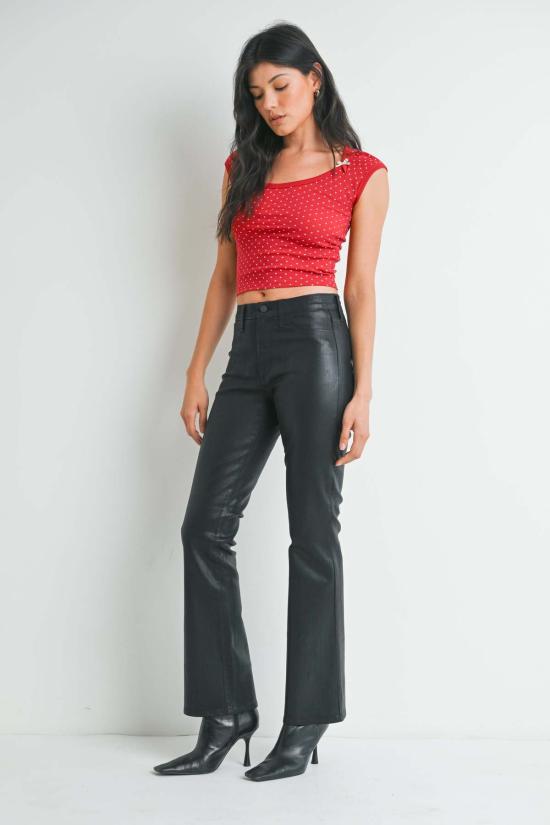  저스트 블랙 데님 데님 팬츠 미드라이즈 부츠컷 시저컷 데님 - JUST BLACK DENIM