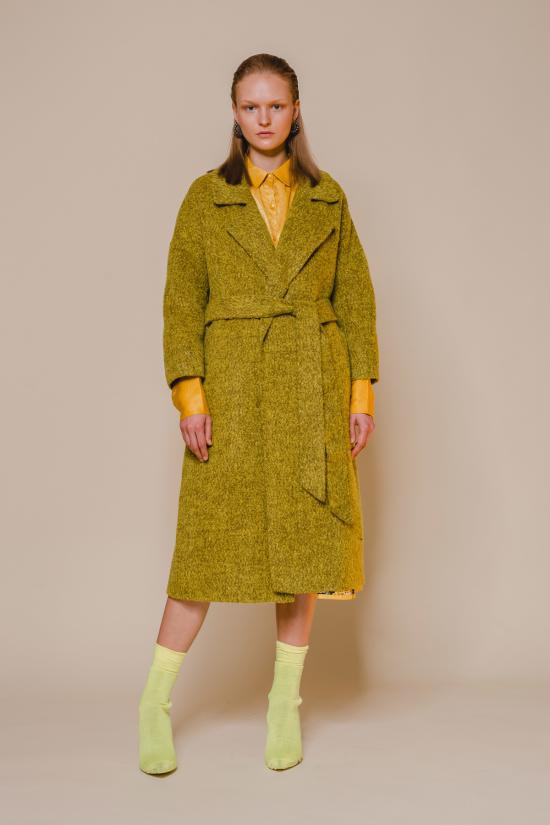  오퓨전 코트 벨티드 야크 울  옐로우 - OPUSION