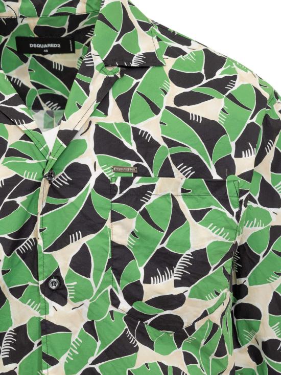  디스퀘어드2 반팔 티셔츠 Dsquared2 볼링 드롭숄더 셔츠 베이지/그린 - DSQUARED2