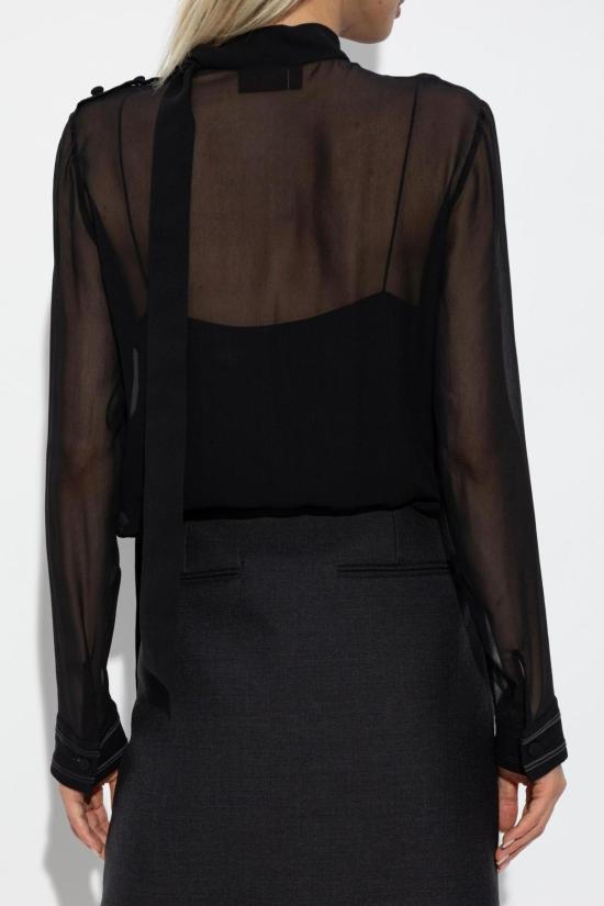  구찌 블라우스 실크  블랙 믹스 - GUCCI