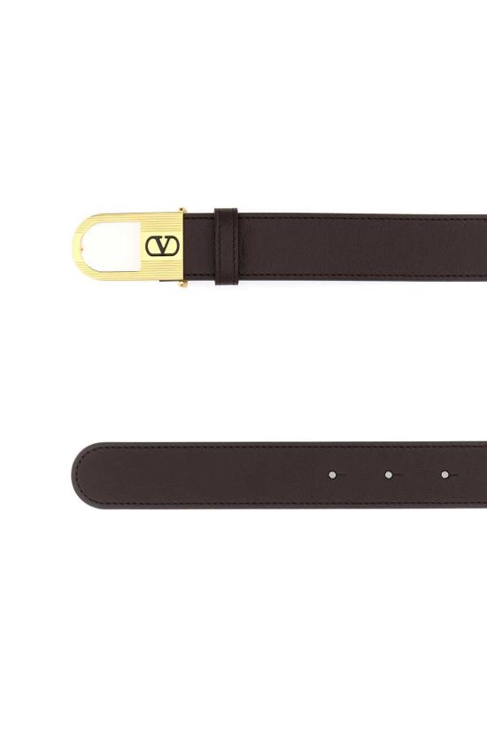  발렌티노 가라바니 레귤러 벨트 Valentino Garavani Vlogo 시그니처  초콜릿 - VALENTINO GARAVANI
