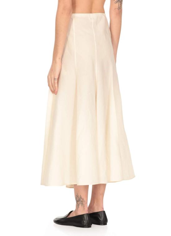  케이트 미디 스커트 Khaite Lenno 플레어 헴  내추럴 - KHAITE