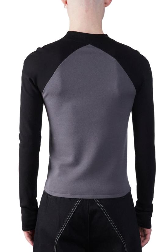  팡 뉴욕 긴팔 티셔츠 팡 NYC 하프 크로스 모크넥 긴팔 상의 블랙 - FANG NYC