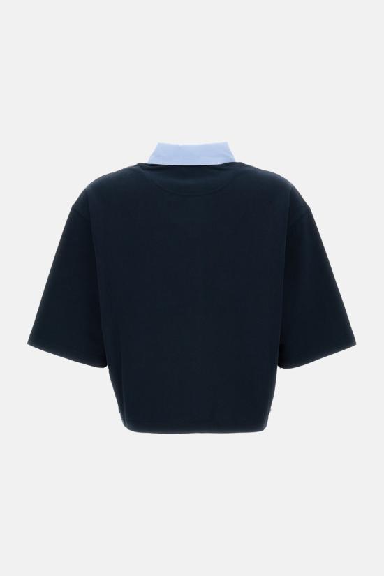  스텔라 맥카트니 민소매 티셔츠 스텔라 매카트니 피케 폴로 크롭 티셔츠 블루 - STELLA MCCARTNEY