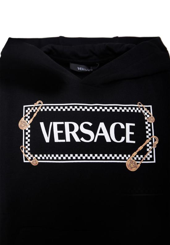  [키즈] 베르사체 풀오버 90 빈티지 로고 스웨트셔츠 블랙 (어린이용) - VERSACE