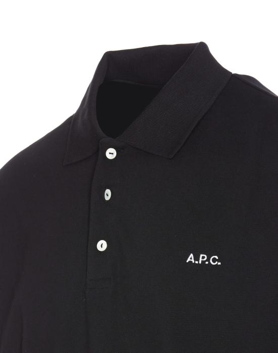  아페쎄 폴로 티셔츠 A.P.C. 스탠다드 로고 폴로 셔츠 블랙 - A.P.C.