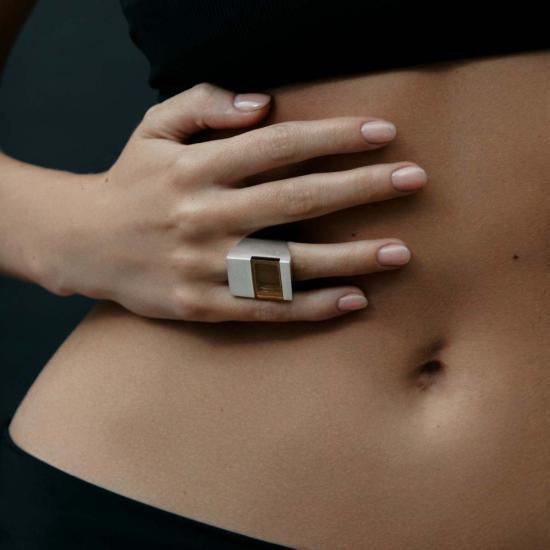  밍유왕 반지 밍위왕 이카루스  스모키 쿼츠 - MING YU WANG