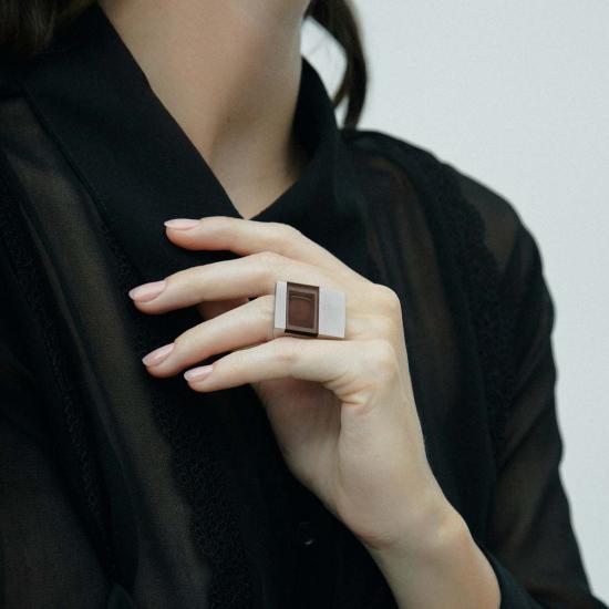  밍유왕 반지 밍위왕 이카루스  스모키 쿼츠 - MING YU WANG