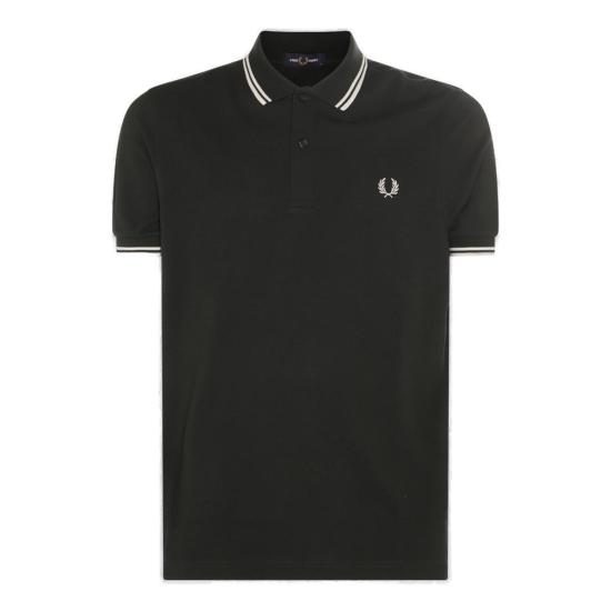  프레드페리 폴로 티셔츠 프레드 페리 트윈팁 반팔 폴로 셔츠 나이트 그린/스노우 화이트