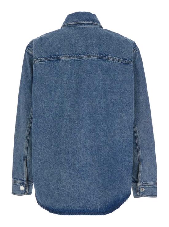  아미 자켓 알렉상드르 마티우시 오버셔츠, 니트 소재의  드 쿠르 블루 - AMI