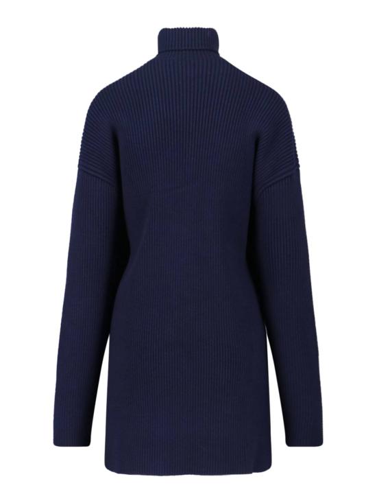  발렌시아가 미디 원피스 니트 미디 드레스 블루 - BALENCIAGA