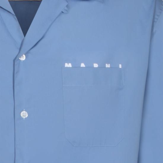  마르니 반팔 티셔츠 반팔 셔츠 블루 - MARNI