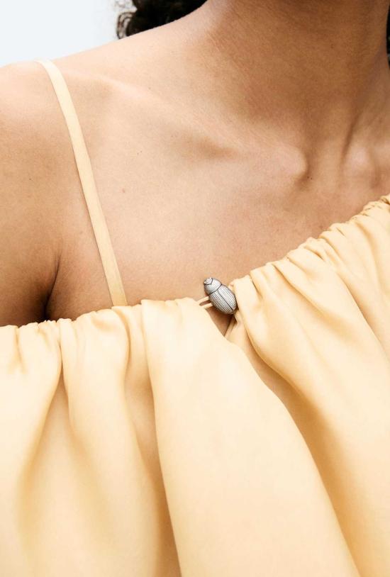  실크 런드리 블라우스 실크 세탁 오르간자 케이프 베이지 - SILK LAUNDRY