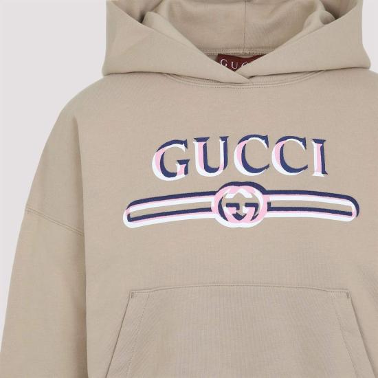  구찌 스웨터 코튼 스웨트셔츠 라이트 카멜 - GUCCI