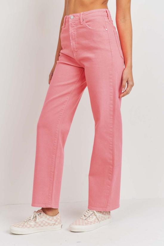  저스트 블랙 데님 데님 팬츠 울트라 하이 대디 진 미디엄 데님/버블검/블랙 - JUST BLACK DENIM