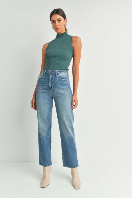  저스트 블랙 데님 데님 팬츠 울트라 하이 대디 진 미디엄 데님/버블검/블랙 - JUST BLACK DENIM