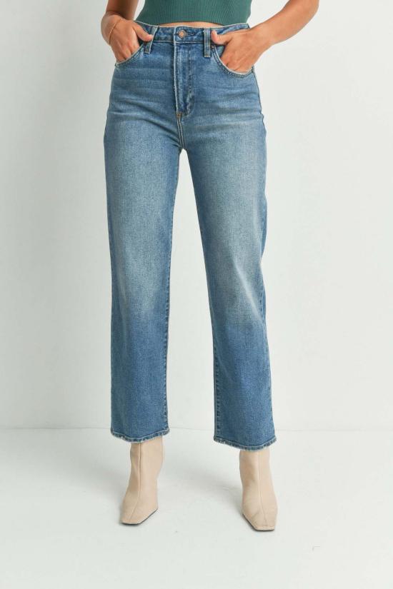  저스트 블랙 데님 데님 팬츠 울트라 하이 대디 진 미디엄 데님/버블검/블랙 - JUST BLACK DENIM