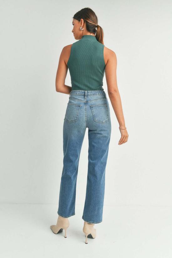  저스트 블랙 데님 데님 팬츠 울트라 하이 대디 진 미디엄 데님/버블검/블랙 - JUST BLACK DENIM