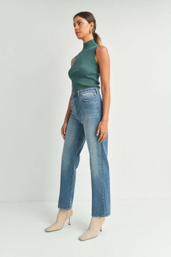  저스트 블랙 데님 데님 팬츠 울트라 하이 대디 진 미디엄 데님/버블검/블랙 - JUST BLACK DENIM