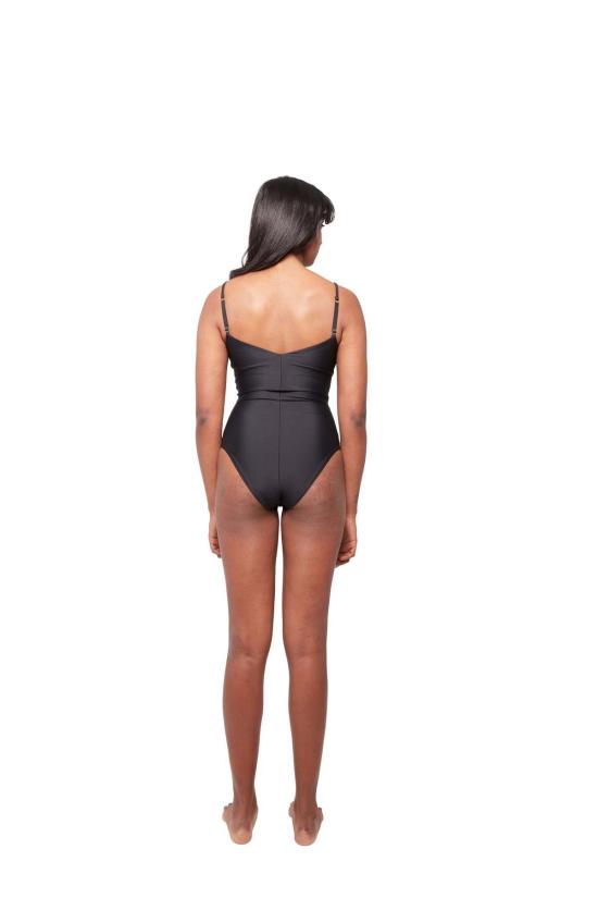  하우스라벨 바디수트 티셔츠 Hauslabel V 넥 바디수트 느와르 - HAUSLABEL