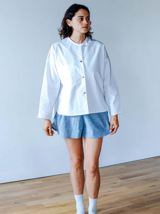  A B E L I N E 숏팬츠 코튼 린넨 스트라이프 여름 러닝 쇼츠 - OTHER BRANDS