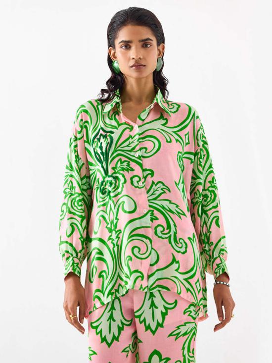  IKKIVI 셔츠 Ikkivi 라파즈 셔츠&팬츠 세트 핑크 - IKKIVI