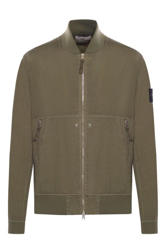  스톤 아일랜드 자켓 로고 패치 지퍼 재킷 (녹색)