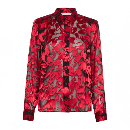  게스투즈 블라우스 Gestuz Elva 셔츠 Red Leaves - GESTUZ