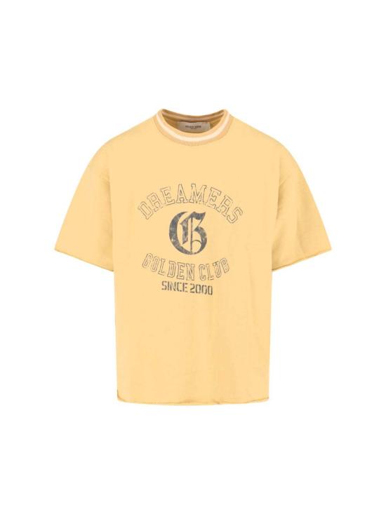  골든구스 반팔 티셔츠 골든 구스 로고 티셔츠 (노란색)