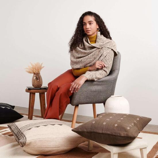  베리어슬리 머플러/스카프 다양한 숲의 밤 스카프 캔버스/블랙 - VARIOUSLY