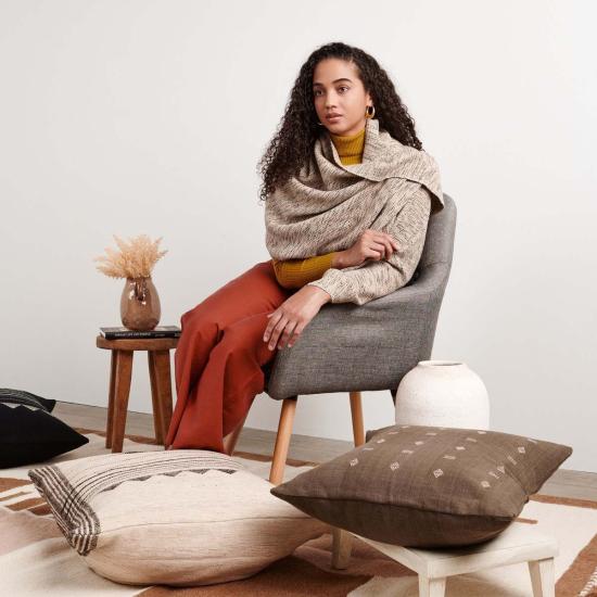  Variously 머플러/스카프 다양한 숲의 밤 스카프 캔버스/블랙 - OTHER BRANDS