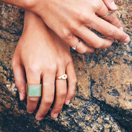  타린 토마스 반지 사무엘 링 화이트 하울라이트 - TARIN THOMAS