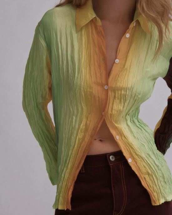  사야카 다비스 뉴욕 셔츠 사야카 데이비스 뉴욕 핸드 플리츠 셔츠 그라데이션 - SAYAKA DAVIS NEW YORK