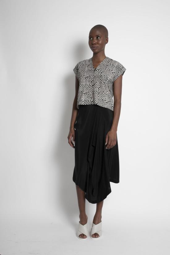  에이치 프레드릭손 블라우스 H. 프레드릭손 주노 바틱 탑 크림/블랙