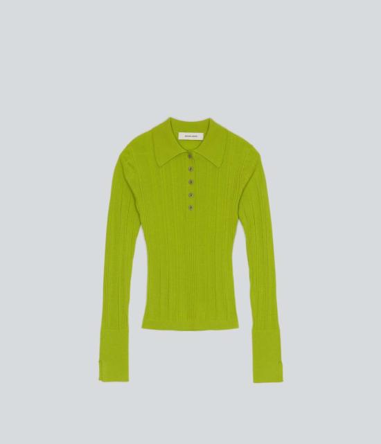  사야카 다비스 뉴욕 스웨터 사야카 데이비스 뉴욕 립 니트 폴로 와사비