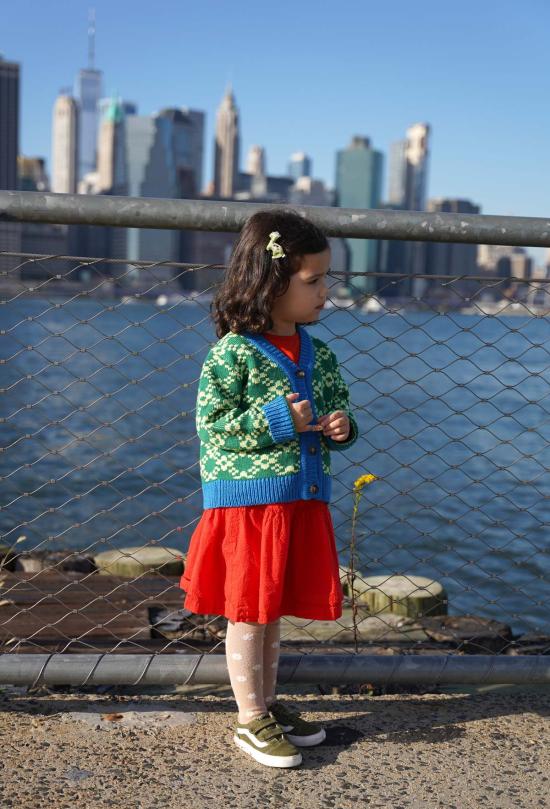  [키즈] 지지 니트웨어 풀오버 키즈  플라워 체인 카디건 미니 가디건 - GIGI KNITWEAR