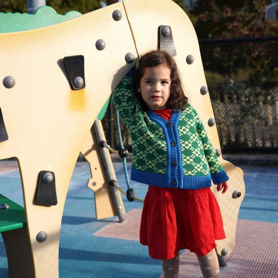  [키즈] 지지 니트웨어 풀오버 키즈  플라워 체인 카디건 미니 가디건