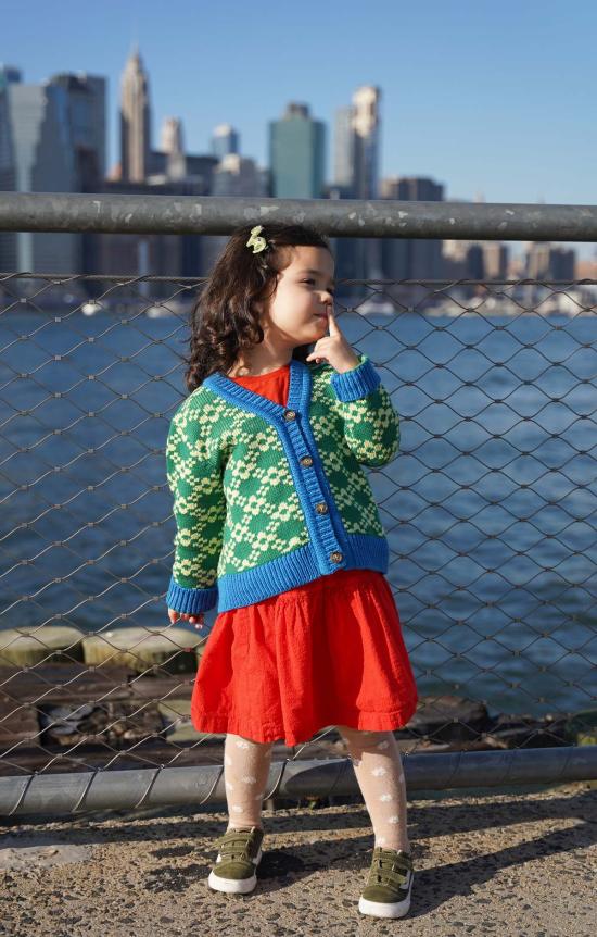  [키즈] 지지 니트웨어 풀오버 키즈  플라워 체인 카디건 미니 가디건 - GIGI KNITWEAR