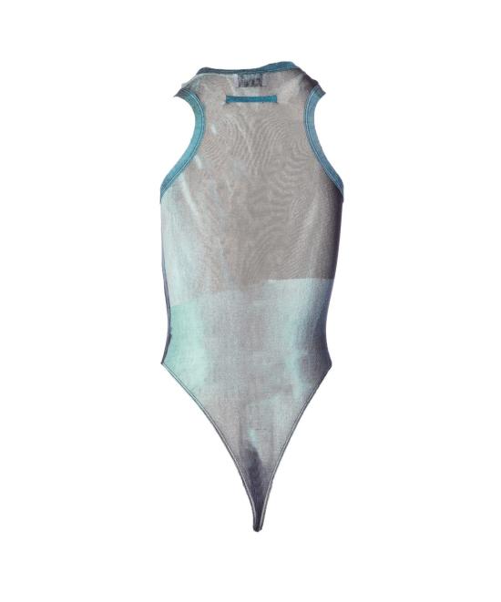  장 폴 고티에 바디수트 티셔츠 메시 보디수트 블루 - JEAN PAUL GAULTIER