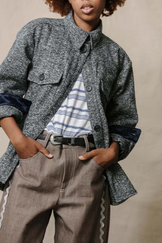  카린 데님 팬츠 칼린 릴렉스드 진 실버 릭랙 - CARLEEN