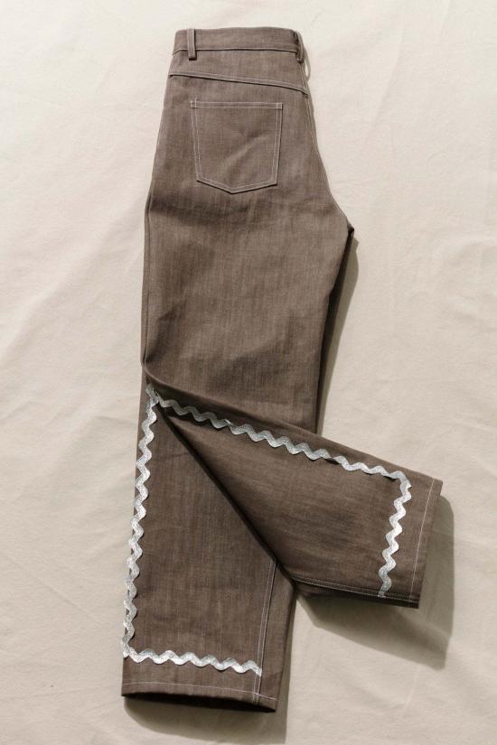  카린 데님 팬츠 칼린 릴렉스드 진 실버 릭랙 - CARLEEN