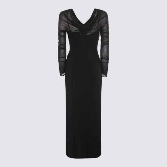  막스마라 롱 원피스 비스코스 맥시 드레스 블랙 - MAX MARA