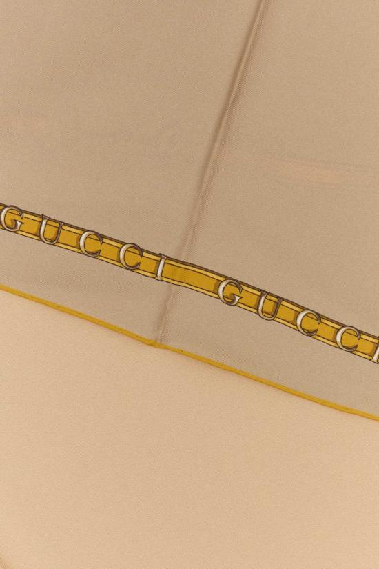  구찌 머플러/스카프 베이지 트윌 풀라드 스카프 카멜 옐로우 - GUCCI